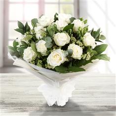 Dreamy White Dozen Roses