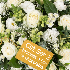 A Florist Choice Hand-Tied in Water with Chocolates