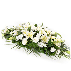 White Casket Spray